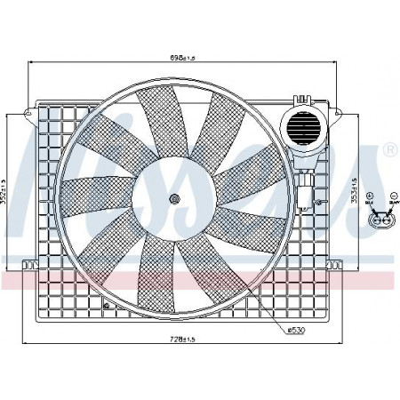 Ventilateur. radiateur Ventilateur de radiateur avec boîtier MERCEDES S C215 S W220 2.8-5.8 10.98-03.06 MERCEDES-BENZ CLASSE S (W220), Berline, 09.1998 - 08.2005 Nissens 85401