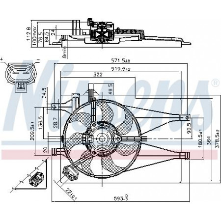 Ventilateur. radiateur Ventilateur de radiateur avec carter FIAT PALIO SIENA 1.2-1.3-1.4 07.97- FIAT PALIO Weekend (178_, 173_, 373_, 374_), Touring, 04.1996 - Nissens 85435