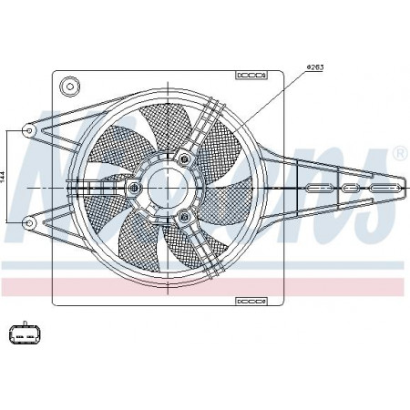 Fan. radiateur Radiateurventilator met behuizing FIAT BRAVA BRAVO I MAREA MULTIPLA 1.2-1.6CNG 10.95-06.10 FIAT BRAVA (182_), Hatchback, 10.1995 - 06.2003 Nissens 85427