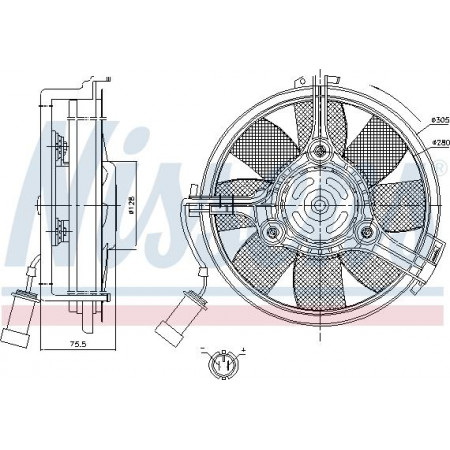 Fã. radiador Ventilador do radiador AUDI A6 C5 VW PASSAT B5.5 1.8-2.8 01.97-05.05 AUDI A6 Avant (4B5, C5), Touring, 11.1997 - 01.2005 Nissens 85546