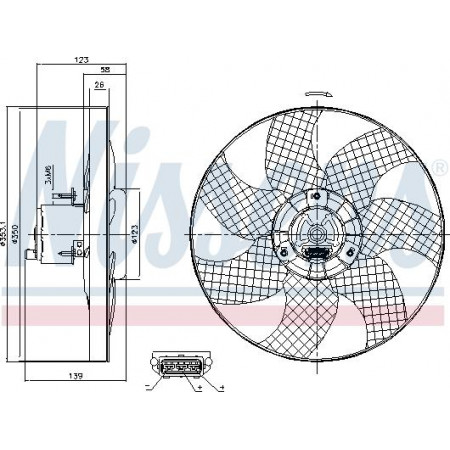 Ventilator. radiator Ventilator radiator cu carcasa FORD GALAXY I GALAXY MK I SEAT ALHAMBRA AROSA LEON SKODA OCTA VW SHARAN (7M8, 7M9, 7M6), Dubita, 05.1995 - 03.2010 Nissens 85542