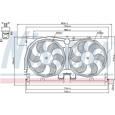 Admirador. Radiador Radiador ventilador con carcasa CITROEN BERLINGO BERLINGO MINIVAN XSARA PEUGEOT 406 PARTNER P CITROEN BERLINGO / BERLINGO FIRST (M_), Furgón/MPV, 07.1996 - 12.2011 Nissens 85513