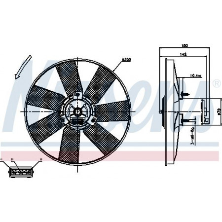 Fan. radiateur Radiateurventilator Links past. VW CORRADO GOLF III GOLF IV PASSAT B3-B4 POLO POLO CLASSIC POLO I VW GOLF IV (1E7), Cabriolet, 06.1998 - 12.2002 Nissens 85538