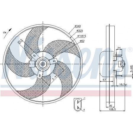 Admirador. Radiador Ventilador del radiador CITROEN XSARA PICASSO PEUGEOT 306 1.4-1.6-1.8 04.93-12.11 PEUGEOT 306 Familiar (7E, N3, N5), Touring, 06.1994 - 12.2002 Nissens 85668
