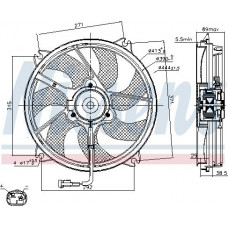 Fan. radiateur Radiateurventilator CITROEN BERLINGO MINIVAN C5 C5 SI C8 JUMPY FIAT SCUDO ULYSSE LANCIA PHEDR PEUGEOT EXPERT (X), Draagframe, 01.2007 - Nissens 85606