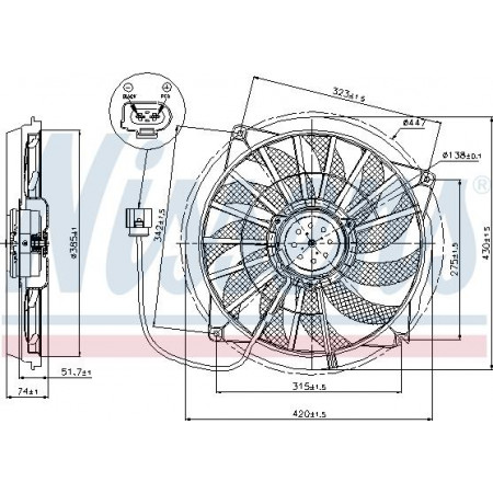 Ventilateur. radiateur Ventilateur de radiateur AUDI A4 B6 A4 B7 A4 B8 A5 4.2 03.03-01.17 AUDI A5 (8F7), Cabriolet, 02.2009 - 01.2017 Nissens 85637