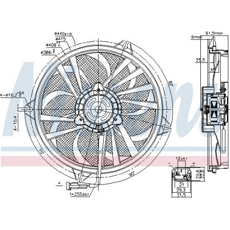 Admirador. Radiador Radiador ventilador con carcasa CITROEN BERLINGO BERLINGO MINIVAN XSARA PICASSO PEUGEOT 307 P PEUGEOT PARTNER ORIGEN (G_), Dubita, 07.2008 - 12.2013 Nissens 85674