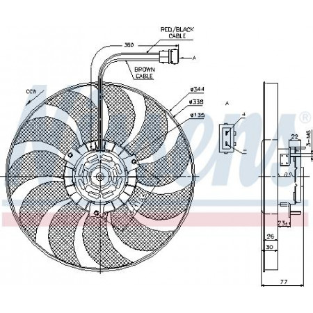Fan. Radiatore Ventola del radiatore VW TRANSPORTER IV 1.9D-2.8 07.90-06.03 VW TRANSPORTER IV (70B, 70C, 7DB, 7DK, 70J, 70K, 7DC, 7DJ), Autobus, 09.1990 - 08.2004 Nissens 85676