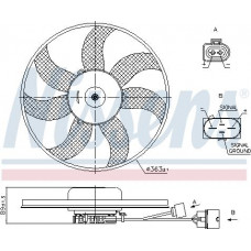 Fan. Radiatore Ventola del radiatore Sinistra AUDI A1 A3 TT SEAT ALTEA ALTEA XL IBIZA IV SC LEON TOLEDO III SKO VW JETTA IV (162, 163, AV3, AV2), Berlina, 04.2010 - Nissens 85678