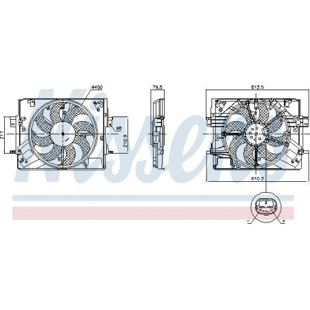 Admirador. Radiador Radiador de ventilador con carcasa encaja. RENAULT CAPTUR II CLIO V 1,0-1.5D 06,19-Nissens 850063