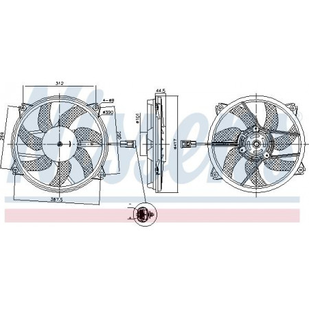 Ventilateur. radiateur Ventilateur de radiateur DS DS 4 DS 5 CITROEN BERLINGO BERLINGO MULTISPACE BERLINGO-MINIVAN C4 GR CITROEN BERLINGO (B9), Camionnette/MPV, 04.2008 - Nissens 850035