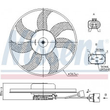 Ventilator. radiator Ventilator radiator AUDI A1 A3 TT SEAT ALTEA ALTEA XL IBIZA IV SC LEON TOLEDO III SKODA OCTA VW GOLF PLUS (5M1, 521), Hatchback, 12.2004 - 12.2013 Nissens 850020