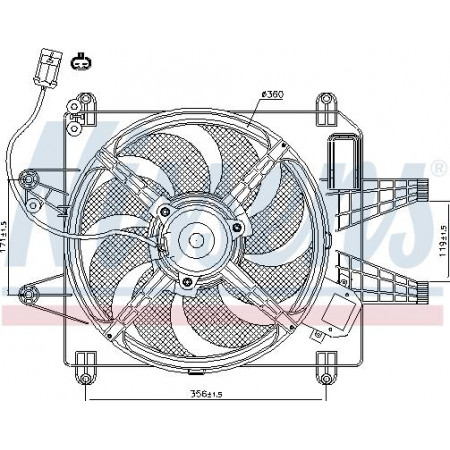 Ventilator. radiator Ventilator radiator cu carcasa FIAT BRAVA BRAVO I MAREA MULTIPLA 1.8-1.9D-2.0 10.95-06.10 FIAT MAREA Weekend (185_), Turism, 09.1996 - 12.2007 Nissens 85167