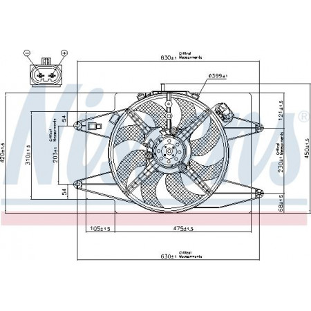 Ventilador, radiador ALFA ROMEO GT (937_), Compartimento, 11.2003 - 09.2010 Nissens 85105