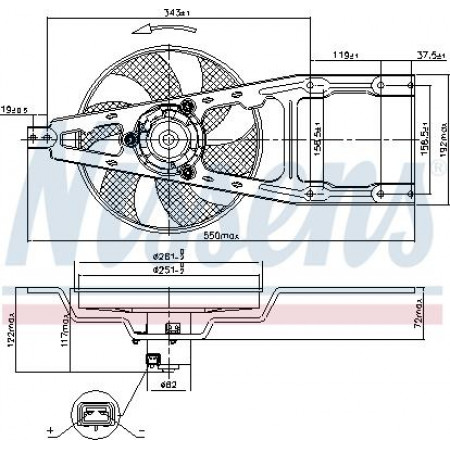 Ventilateur. radiateur Ventilateur de radiateur avec boîtier FIAT CINQUECENTO SEICENTO - 600 0.7-0.9-1.1 07.91-01.10 FIAT CINQUECENTO (170_), Berline, 07.1991 - 07.1999 Nissens 85134