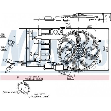 Ventilateur. radiateur Ventilateur de radiateur avec boîtier MINI R50 R53 1.6 06.01-09.06 MINI Cooper I (R50, R53), Berline, 06.2001 - 09.2006 Nissens 85124