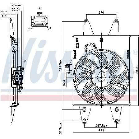 Ventilateur. radiateur Ventilateur de radiateur avec carter FIAT DOBLO-MINIVAN 1.9D 03.01- FIAT DOBLO (119_, 223_), Dubita, 03.2001 - Nissens 85126
