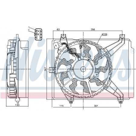 Ventilator. radiator Ventilator radiator cu carcasa HYUNDAI I10 I 1.1 01.08-12.13 HYUNDAI i10 (PA), Hatchback, 10.2007 - Nissens 85894