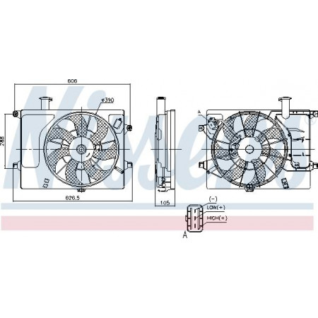 Ventilator. radiator Ventilator radiator cu carcasa HYUNDAI ELANTRA V I30 KIA CEED CERATO III PRO CEED 1.4-2.0 09 HYUNDAI i30 II (GD), Hatchback, 06.2011 - Nissens 85897