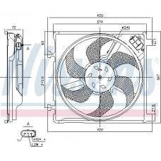 Ventilateur. radiateur Ventilateur de radiateur avec boîtier SEAT MII SKODA CITIGO VW LOAD UP UP! 1.0-1.0CNG-électrique 08.1 VW UP! (121, 122, BL1, BL2, BL3, 123), Berline, 08.2011 - Nissens 85869