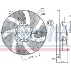 Fan. Radiatore Ventola del radiatore SEAT CORDOBA CORDOBA VARIO IBIZA II INCA VW CADDY II CADDY II-MINIVAN PO VW POLO Variant III (6V5), Turismo, 04.1997 - 09.2001 Nissens 85800