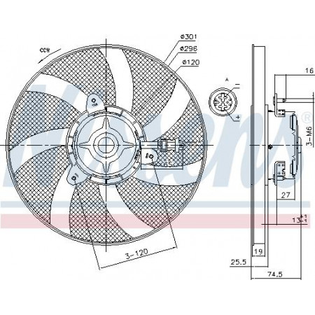 Fã. radiador Ventilador do radiador SEAT CORDOBA CORDOBA VARIO IBIZA II INCA VW CADDY II CADDY II-MINIVAN PO VW POLO Van (6V5), Estate Van, 05.1996 - 09.2001 Nissens 85800