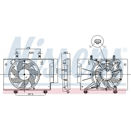 Admirador. Radiador Ventilador del radiador con carcasa FORD B-MAX ECOSPORT FIESTA VI 1.0 09.12- FORD FIESTA VI (CB1, CCN), Hatchback, 06.2008 - Nissens 85810