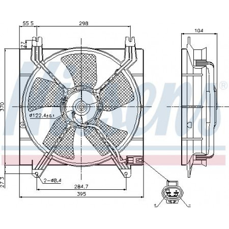 Admirador. radiador Ventilador del radiador con carcasa CHEVROLET LACETTI NUBIRA REZZO DAEWOO LACETTI NUBIRA 1.4-2.0 DAEWOO GENTRA, Sedan, 06.2013 - Nissens 85353