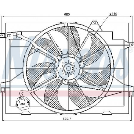 Ventilateur. radiateur Ventilateur de radiateur avec carter HYUNDAI TUCSON KIA SPORTAGE II 2.0-2.0D 08.04- KIA SPORTAGE (JE_, KM_), Crossover, 09.2004 - Nissens 85366