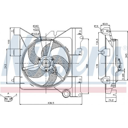Admirador. radiador Ventilador del radiador con carcasa CITROEN BERLINGO BERLINGO-MINIVAN XSARA XSARA PICASSO PEUGEOT CITROEN XSARA (N1), Hatchback, 04.1997 - 12.2005 Nissens 85316
