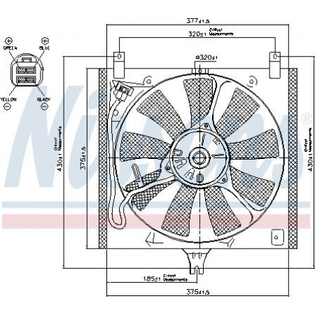 Fan. radiatore Ventola del radiatore con alloggiamento SUZUKI IGNIS I IGNIS II 1.3-1.5 10.00- SUZUKI IGNIS I (FH), Crossover, 10.2000 - 12.2005 Nissens 85385