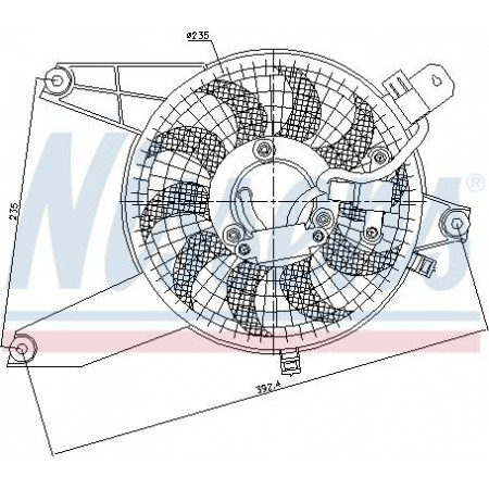 Ventilateur. radiateur Ventilateur de radiateur avec boîtier HYUNDAI TERRACAN 2.5D-2.9D-3.5 11.01-12.06 HYUNDAI TERRACAN (HP), Crossover, 06.2001 - 03.2008 Nissens 85370