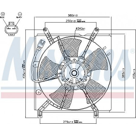 Fan. radiatore Ventola del radiatore con alloggiamento TOYOTA RAV 4 II 2.0D 05.01-11.05 TOYOTA RAV 4 II (_A2_), Crossover, 05.2000 - 11.2005 Nissens 85241