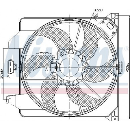 Fan. radiateur Radiateurventilator met behuizing FORD TOURNEO CONNECT TRANSIT CONNECT 1.8-1.8D 06.02-12.13 FORD TOURNEO CONNECT (TOURNEO CONNECT/PJ2 ​​/ PJ), Dubita, 06.2002 - 12.2013 Nissens 85261