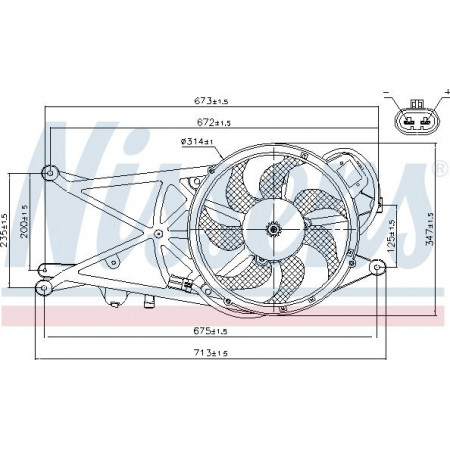 Aircoventilator Radiateurventilator met behuizing OPEL MERIVA A 1.3D-1.7D 09.03-05.10 OPEL MERIVA A (X03), Dubita, 05.2003 - 05.2010 Nissens 85204
