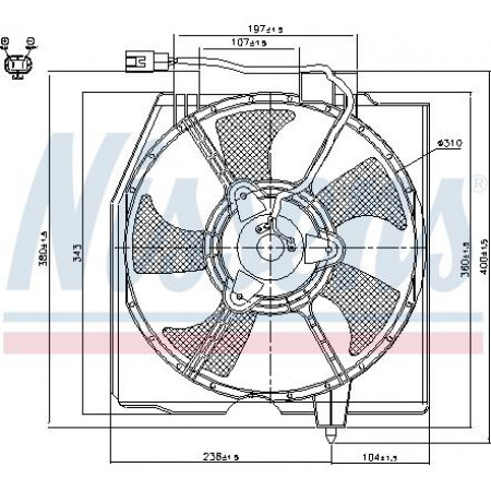 Ventilateur. radiateur Ventilateur de radiateur avec carter MAZDA 323 F VI 323 S VI 1.3-2.0 09.98-05.04 MAZDA 323 S VI (BJ), Berline, 05.1998 - 05.2004 Nissens 85224
