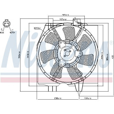Aircoventilator Radiateurventilator met omkasting MAZDA PREMACY 1.9-2.0 07.99-03.05 MAZDA PREMACY (CP), Dubita, 01.1999 - 03.2005 Nissens 85275