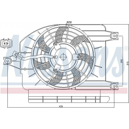 Ventilator. radiator Ventilator radiator cu carcasa KIA RIO 1.3-1.5 08.00-02.05 KIA RIO (DC), Hatchback, 07.2000 - 04.2006 Nissens 85273