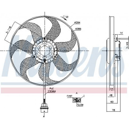 Fã. radiador Ventilador do radiador SEAT CORDOBA IBIZA III IBIZA IV IBIZA IV SC IBIZA IV ST TOLEDO IV SKODA SKODA ROOMSTER (5J7), Dubita, 03.2006 - 05.2015 Nissens 85798