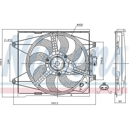 Admirador. Radiador Radiador ventilador con carcasa ABARTH 500 - 595 - 695 FIAT 500 500 C FORD KA 0.9-1.4 07.07- FIAT 500 (312_), Hatchback, 07.2007 - Nissens 85744