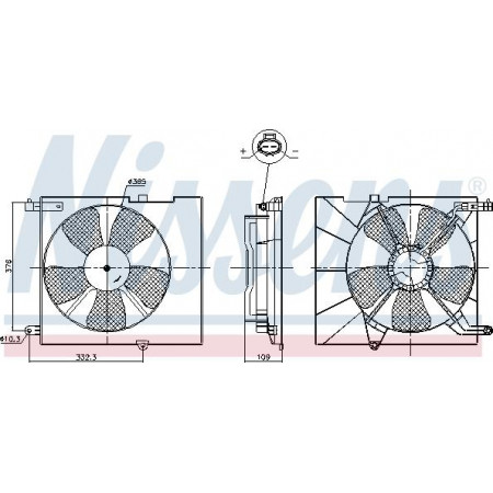 Ventilator. radiator Ventilator radiator cu carcasa CHEVROLET AVEO - KALOS DAEWOO KALOS 1.4 09.02- DAEWOO KALOS (KLAS), Sedan, 11.2002 - 12.2004 Nissens 85746