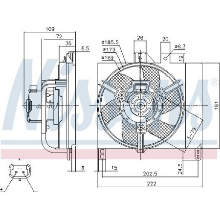 Ventilator. radiator Ventilator radiator cu carcasa SMART CITY-COUPE CROSSBLADE FORTWO ROADSTER 0.6-0.7-0.8D 07.9 SMART CROSSBLADE (450), Sabrioleta, 06.2002 - 12.2003 Nissens 85765