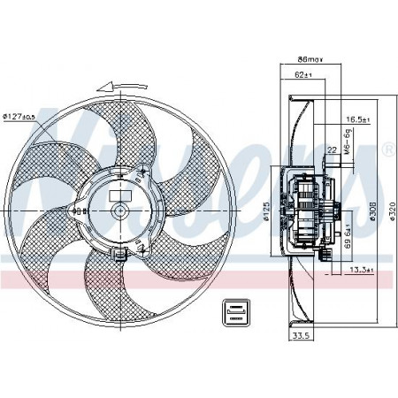 Ventilateur. radiateur Ventilateur de radiateur CITROEN BERLINGO BERLINGO MINIVAN XSARA ZX PEUGEOT 306 PARTNER PARTNER-M PEUGEOT 306 (7B, N3, N5), Berline, 04.1993 - 10.2003 Nissens 85705