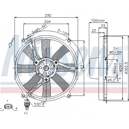 Ventilator. radiator Ventilator radiator MERCEDES C T-MODEL S202 C W202 CLK A208 CLK C208 E T-MODEL S210 E W210 1 MERCEDES-BENZ E-CLASS (W210), Sedan, 06.1995 - 08.2003 Nissens 85702