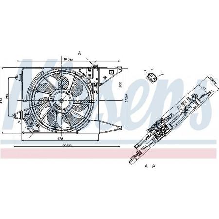 Admirador. radiador Ventilador del radiador con carcasa DACIA LOGAN LOGAN EXPRESS LOGAN MCV SANDERO RENAULT LOGAN I V DACIA LOGAN MCV (KS_), Turismo, 02.2007 - Nissens 85710