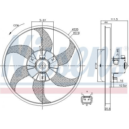 Ventilator. radiator Ventilator radiator OPEL ADAM CORSA D CORSA E 1.0-1.4LPG 07.06- OPEL CORSA E (X15), Hatchback, 09.2014 - Nissens 85782