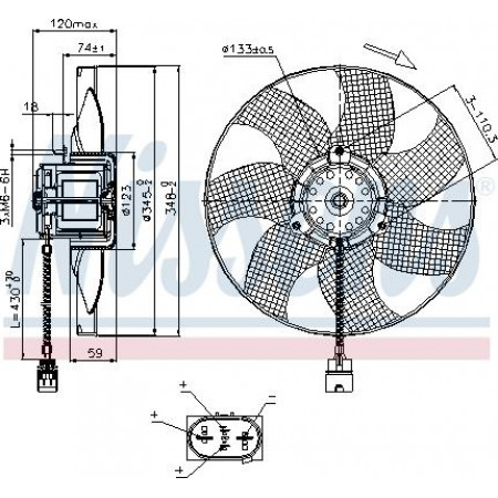 Ventilator. radiator Ventilator radiator VW NEW BEETLE 1.8 10.99-09.10 VW NEW BEETLE (9C1, 1C1), Hatchback, 01.1998 - 11.2010 Nissens 85726