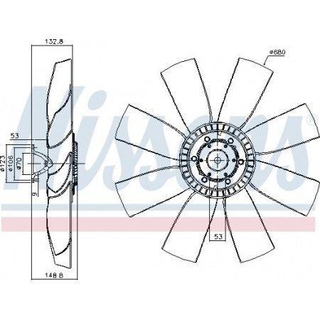 Paar. Kühlerlüfter Lüfterkupplung mit Lüfter 680 mm Flügelanzahl. 8 passt. SCANIA 4 DC11.01-DSC9.15 01.96-04.08 SCANIA 4 - Serie (LA4X2), 05.1995 - 04.2008 Nissens 86192