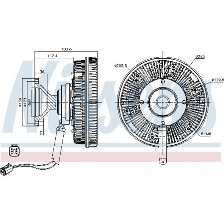 Couple. radiator fan Fan clutch number of pins. 6 SCANIA PGRT DC13.05-DC13.147 04.04- SCANIA P,G,R,T - series (N320), 01.2003 - Nissens 86143