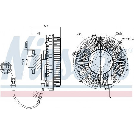 Couple. ventilateur de radiateur Nombre de broches de l'embrayage du ventilateur. 5 ajustements. MAN TGL I TGM I D0836LFL40-D0836LFLAO 04.05-03.22 MAN TGL (N14 / TG-L), 01.2004 - Nissens 86164